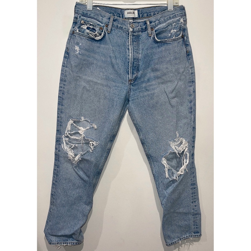 Pre-Owned AGOLDE Fen High Rise Relaxed Taper Jeans Denim Organic Cotton Size 30